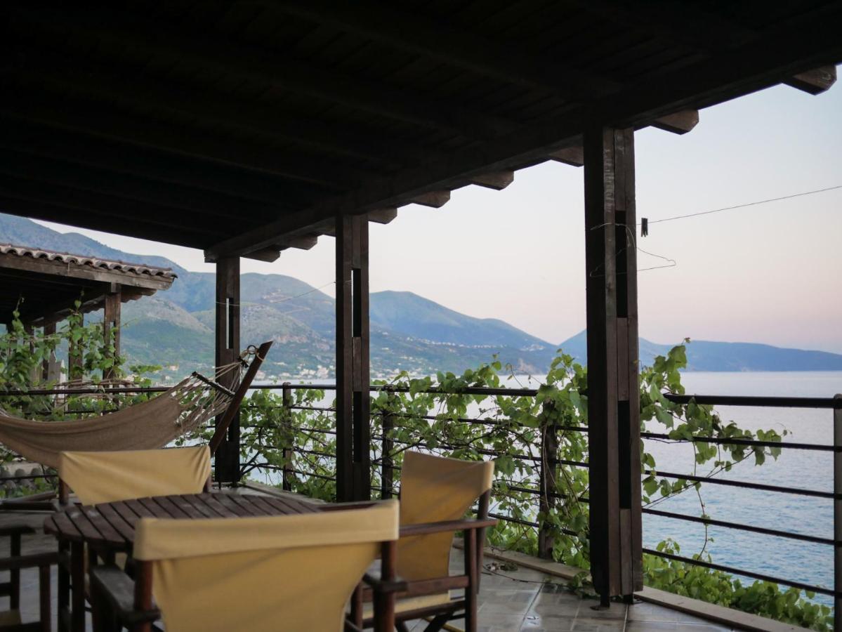 Seaside Duplex Stone Villa Qeparo Buitenkant foto